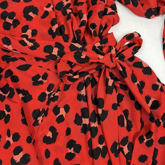 CAbi #5571 Vivian Siren Red Leopard Animal Print Long Sleeve Wrap Midi Dress XXL - Picture 6 of 12